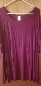 Magenta Cold Shoulder Tunic